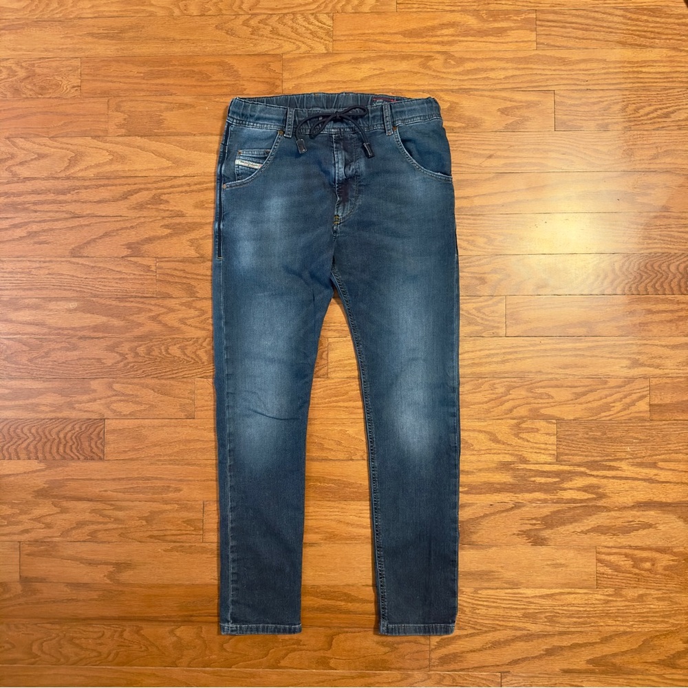 Diesel Krooley tapered drawstring dark denim faded